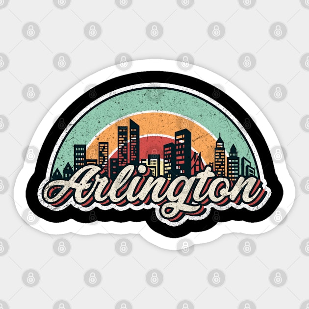 Arlington city retro Sticker by SerenityByAlex